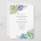 Watercolor Cactus Succulents Wedding Invitation (Front)