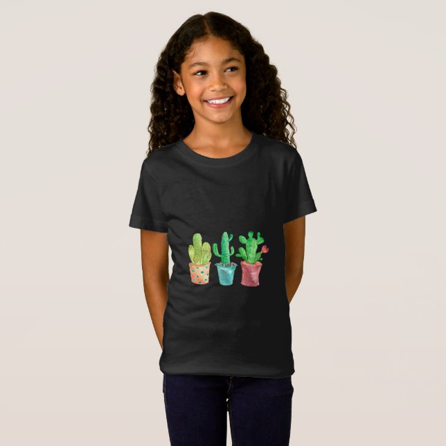 Watercolor Cactus T-Shirt (Front Full)