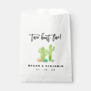 Watercolor Cactus Taco Bout Love Wedding Favor Bag