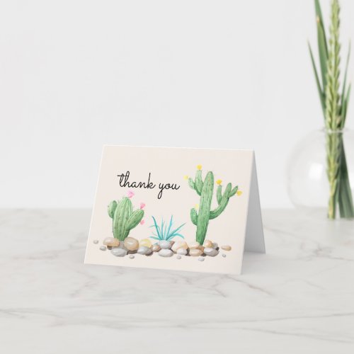 Watercolor Cactus Thank You Card