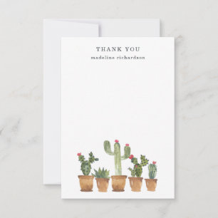 Watercolor Cactus Thank You Card