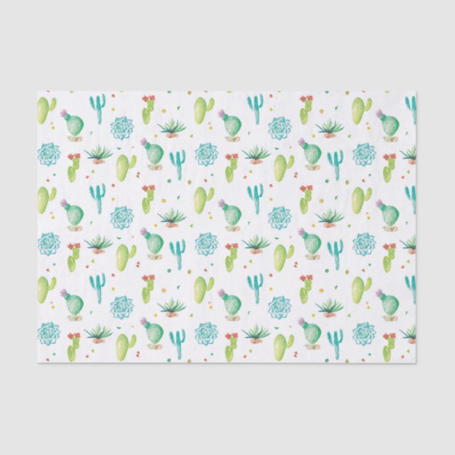 watercolor cactus tissue Paper (Front)