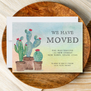 Watercolor Cactus We Have Moved Moving Announcement