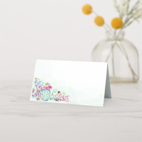Watercolor Cactus Wedding Place Cards