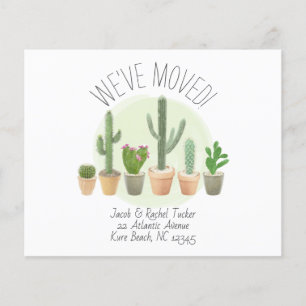 Watercolor Cactus We've Moved Moving Announcement