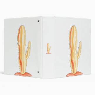 Watercolor Cactus with Starry Glow 3 Ring Binder