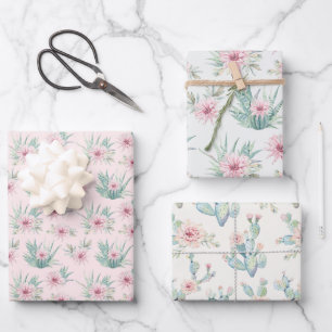 Watercolor Cactus Wrapping Paper Sheets
