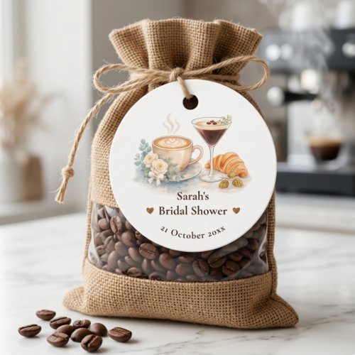 Watercolor Cafe Espresso Martini Shower Favor Tag
