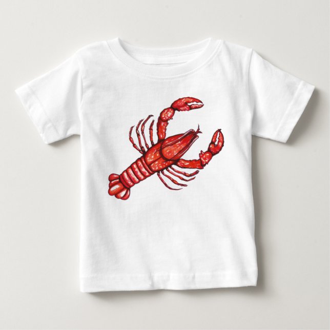 Watercolor Cajun Crawfish Baby T-Shirt (Front)