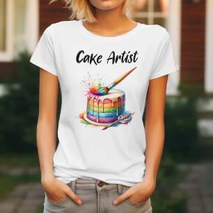 Watercolor Cake Artist for woman baker Bakery T-Shirt