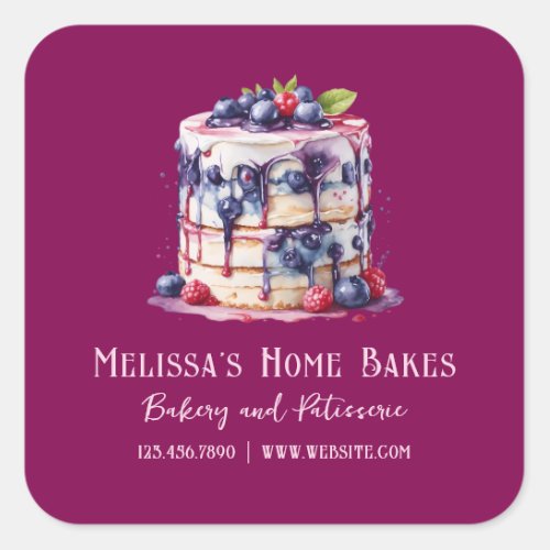Watercolor Cake Bakery Product Sticker