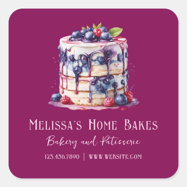 Watercolor Cake Bakery Product Sticker (Front)