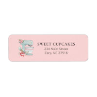 Watercolor Cake Mixer bakery return address Label
