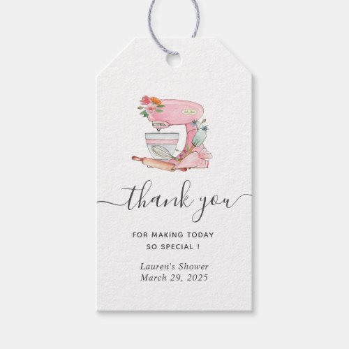 Watercolor Cake mixer Bridal Shower Thank you  Gift Tags