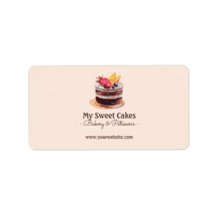 Watercolor cake patisserie cupcake Packaging Label