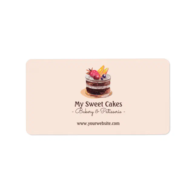 Watercolor cake patisserie cupcake Packaging Label | Zazzle
