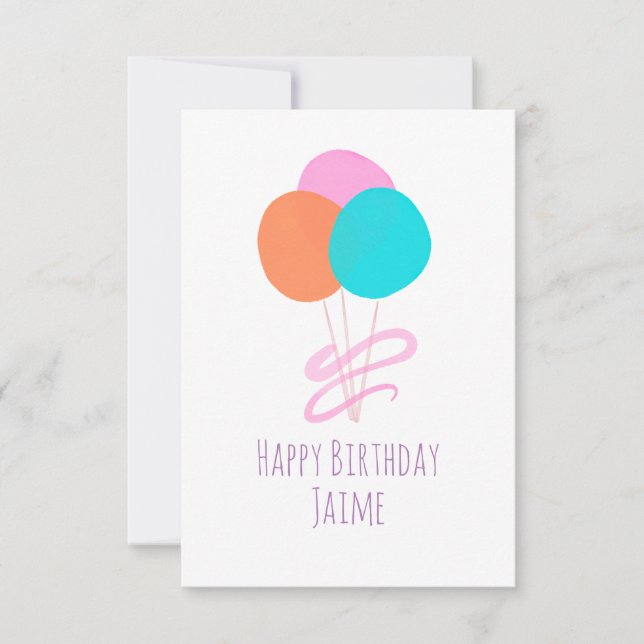 Watercolor Cake Pops Baker Birthday Card (Front)