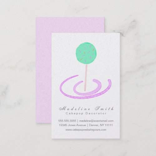 Watercolor Cakepops Cookie Baking Cake Decorator Business Card