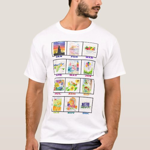 Watercolor Calendar T_Shirt