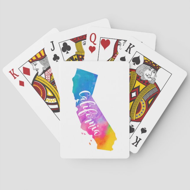 Watercolor California Poker Cards (Back)
