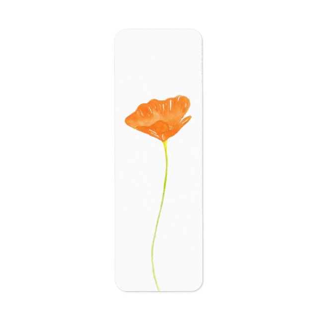 Watercolor California Poppy Label (Front)