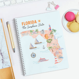 Watercolor California State Art Map Travel Journal