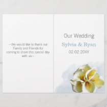 watercolor calla lilies  bi fold Wedding program