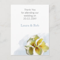 watercolor calla lilies Floral Wedding Thank You Postcard