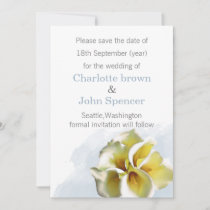 watercolor calla lilies save the date announcement