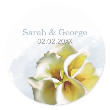 watercolor calla lilies Wedding favors stickers