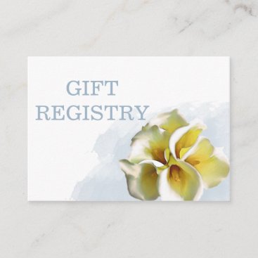 watercolor calla lilies wedding gift registry enclosure card