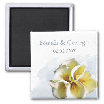watercolor calla lilies Wedding save date magnets