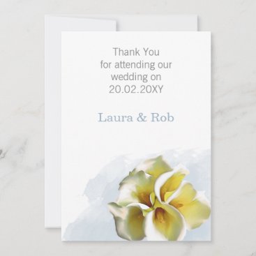 watercolor calla lilies Wedding Thank You cards
