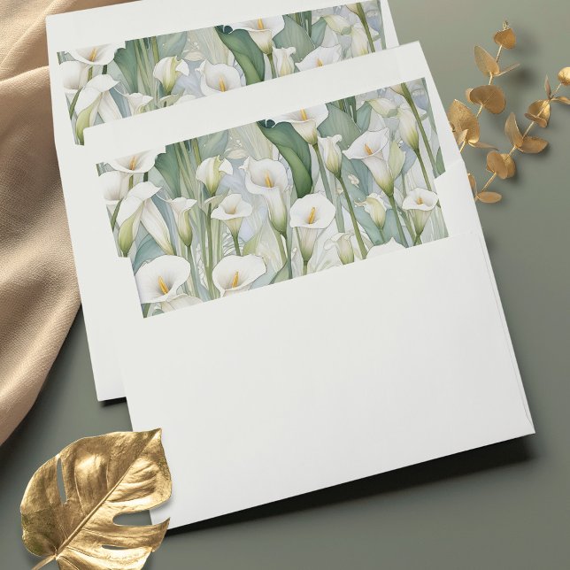 Watercolor Calla Lily Envelope Liners (Creator Uploaded)