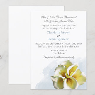 watercolor calla lily Floral wedding Invitation