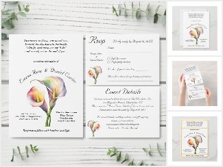 Watercolor Calla Lily Romantic Elegant Wedding 
