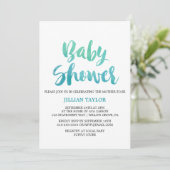 Watercolor Calligraphy Baby Shower Invitation (Standing Front)