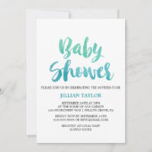 Watercolor Calligraphy Baby Shower Invitation (Front)