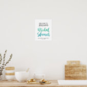 Watercolor Calligraphy Beach Bridal Shower Welcome Poster (Kitchen)