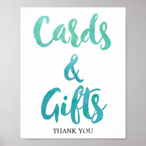 Watercolor Calligraphy Beach Cards and Gifts Sign