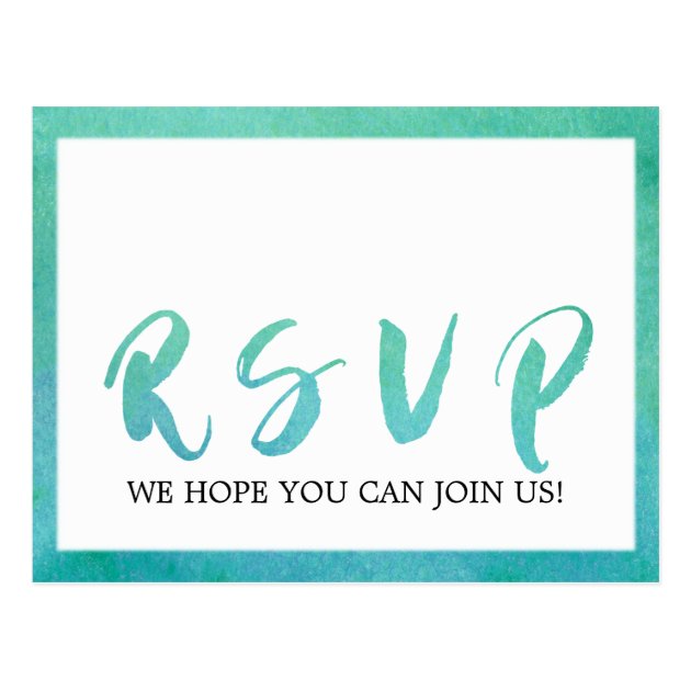 Watercolor Calligraphy Beach Song Request RSVP Postcard