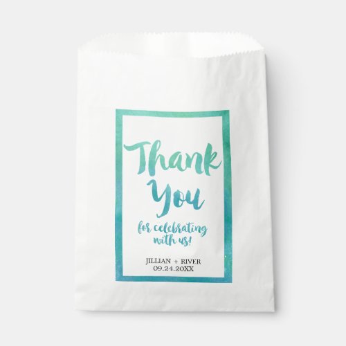 Watercolor Calligraphy Beach Wedding Favor Bags