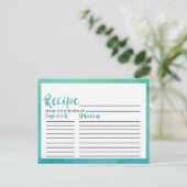 Watercolor Calligraphy Bridal Shower Recipe Cards (Standing Front)