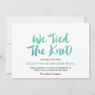 Watercolor Calligraphy Elopement Announcement