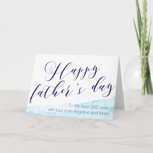 Watercolor Calligraphy Fathers Day Greeting Card