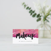 Watercolor Calligraphy Makeup Artist Business Card (Standing Front)