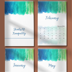 Watercolor Calm & Elegant Minimal Design Calendar