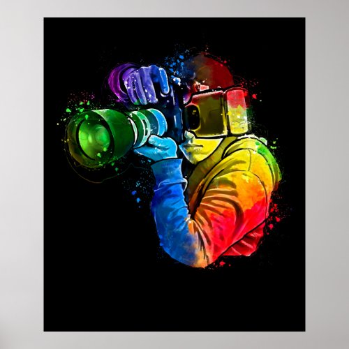 Watercolor Camera Art Photography Lovers Poster