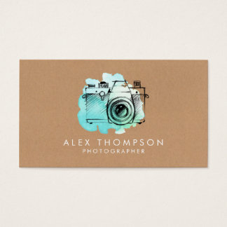 Watercolor Camera Photographer Business Cards