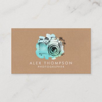 Watercolor Camera Photographer Business Cards by Pip_Gerard at Zazzle